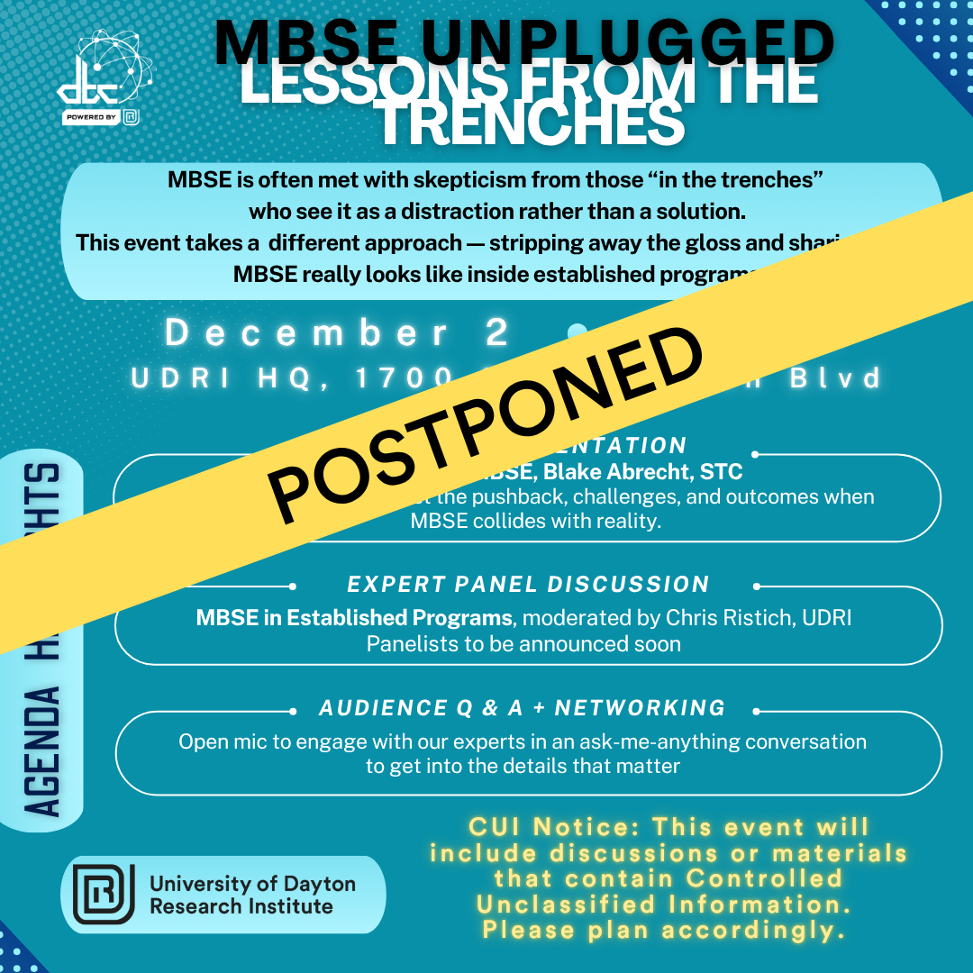 POSTPONED: MBSE Unplugged